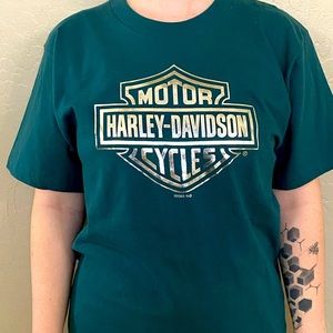 Women’s Harley Davidson T-shirt. * Teal green